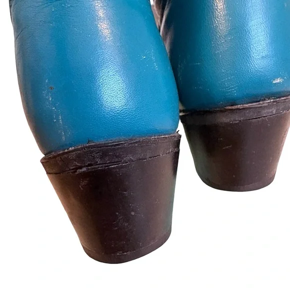 Vintage Sheplers Gorgeous Teal Blue Tall Western Boots. - Picture 16 of 16